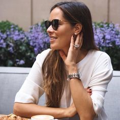 Style slam – Tennis ace Ana Ivanovic hits Chicago with sunglasses DESNA in Black/Glossy Gold from the MYKITA LITE collection. my-k.it/desnana