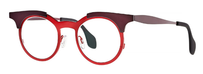 Style à la fois rétro et moderne avec les lunettes colorées de la collection MILLE+73 de la marque créateur theo Eyewear, à essayer chez Damien Opticiens