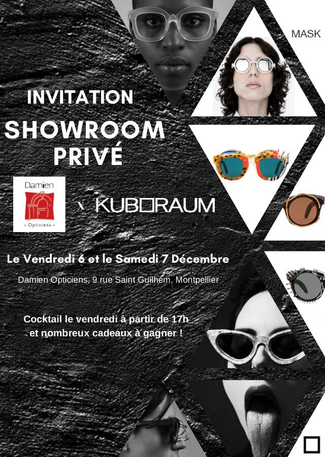 Showroom lunettes du créateur Kuboraum à Montpellier