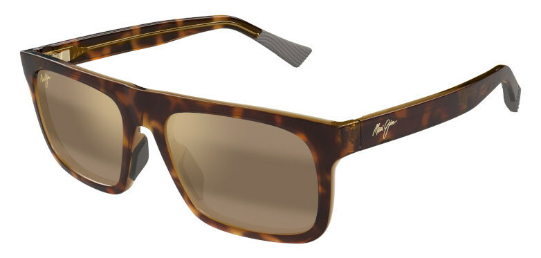 Découvrez les lunettes solaires carrées à motif écaille de la marque Maui Jim, chez votre opticien.